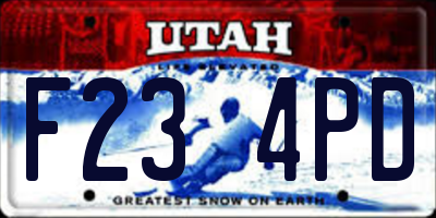 UT license plate F234PD