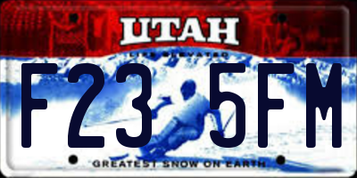 UT license plate F235FM