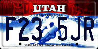 UT license plate F235JR