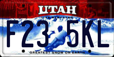 UT license plate F235KL