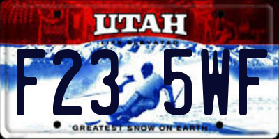 UT license plate F235WF