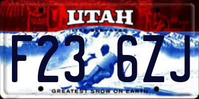 UT license plate F236ZJ