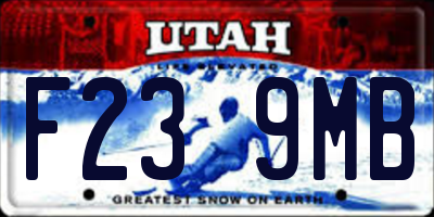 UT license plate F239MB