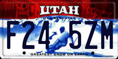 UT license plate F245ZM