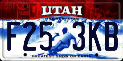 UT license plate F253KB