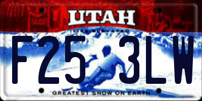 UT license plate F253LW