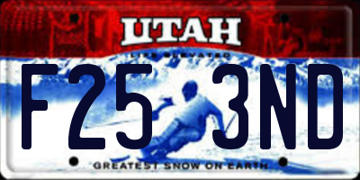 UT license plate F253ND