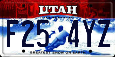 UT license plate F254YZ