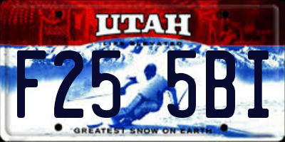 UT license plate F255BI