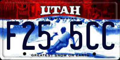 UT license plate F255CC