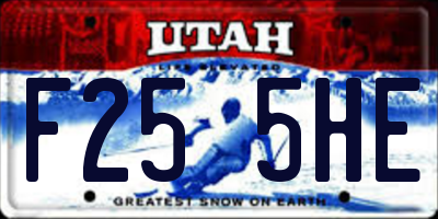 UT license plate F255HE