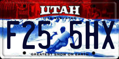 UT license plate F255HX