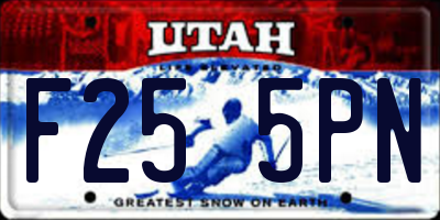 UT license plate F255PN