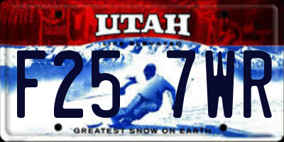 UT license plate F257WR