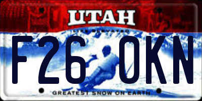 UT license plate F260KN
