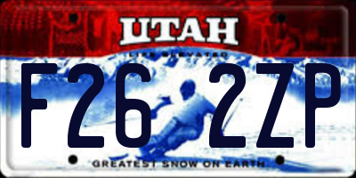 UT license plate F262ZP