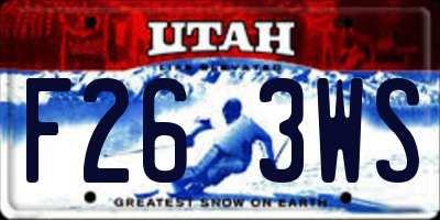 UT license plate F263WS