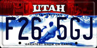 UT license plate F265GJ