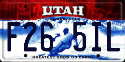 UT license plate F265IL