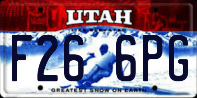 UT license plate F266PG