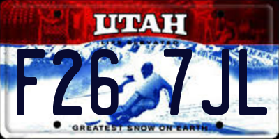 UT license plate F267JL