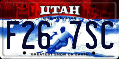 UT license plate F267SC