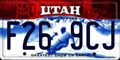 UT license plate F269CJ