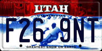 UT license plate F269NT