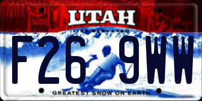 UT license plate F269WW