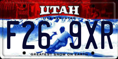 UT license plate F269XR