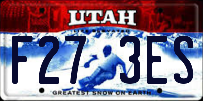 UT license plate F273ES