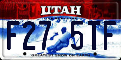 UT license plate F275TF