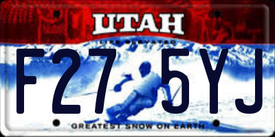 UT license plate F275YJ