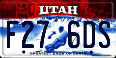 UT license plate F276DS