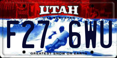 UT license plate F276WU