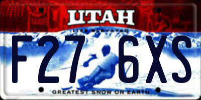 UT license plate F276XS