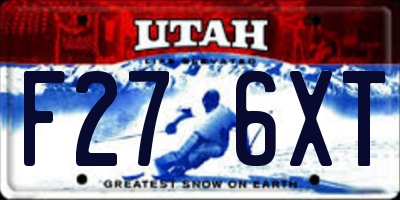 UT license plate F276XT