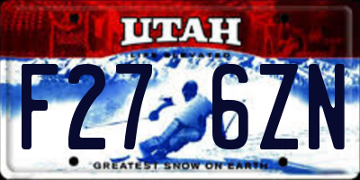 UT license plate F276ZN