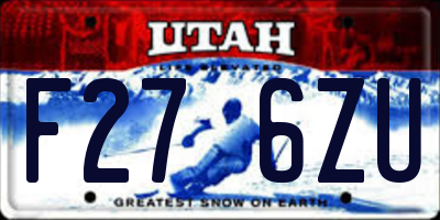 UT license plate F276ZU