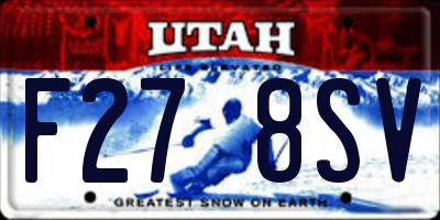 UT license plate F278SV