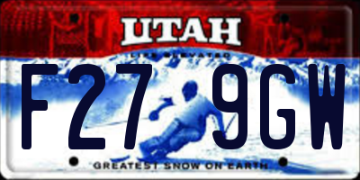 UT license plate F279GW