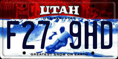 UT license plate F279HD