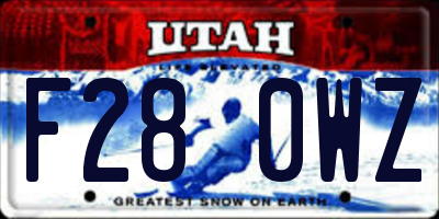 UT license plate F280WZ