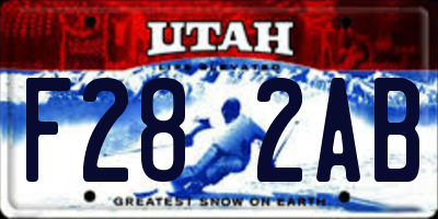 UT license plate F282AB