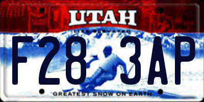 UT license plate F283AP