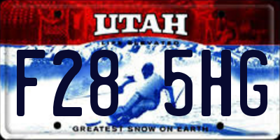UT license plate F285HG