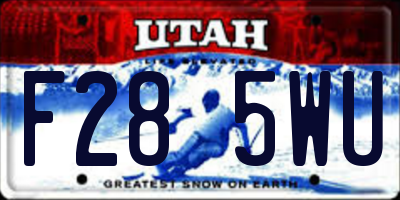 UT license plate F285WU