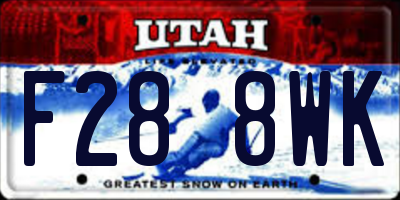 UT license plate F288WK