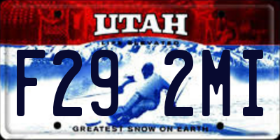 UT license plate F292MI