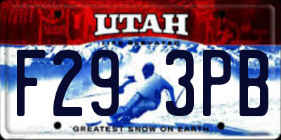 UT license plate F293PB